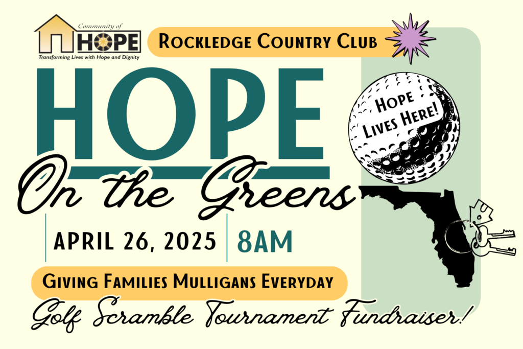 Community of Hope 2025 Golf Scramble Tournament Fundraiser at Rockledge Country Club April 26,2025